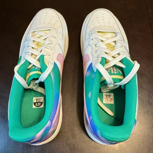 New Nike Air Force 1 Leather Sneaker Pink White Size US 6.5Y / 8 W - Picture 11 of 12